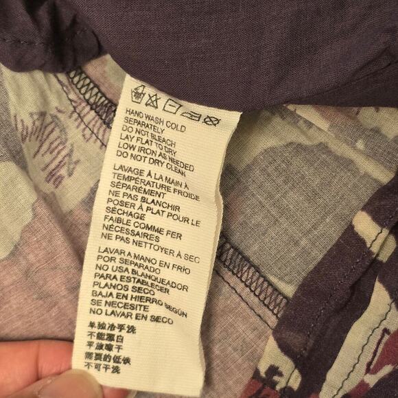 Cleobella Ellison Dress S Purple Floral Print Midi 100% Organic Cotton Smocked - Picture 12 of 12